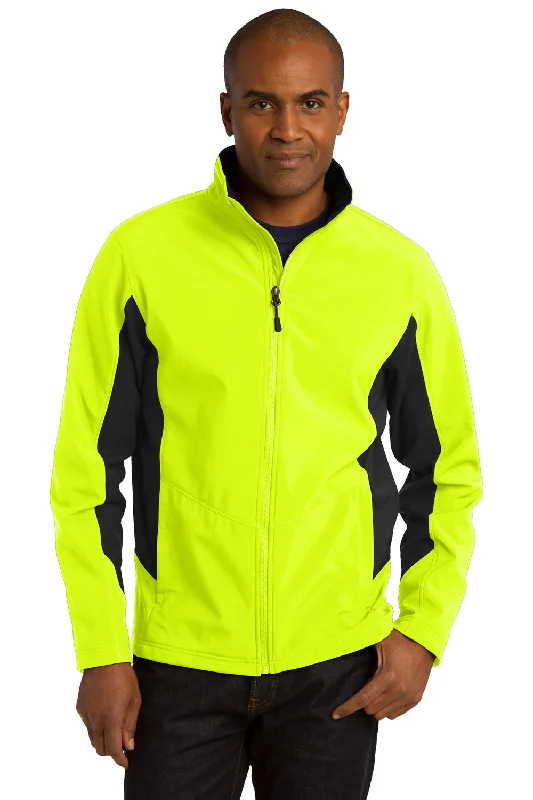 Port Authority Mens Core Wind & Water Resistant Full Zip Jacket - Safety Yellow/Black