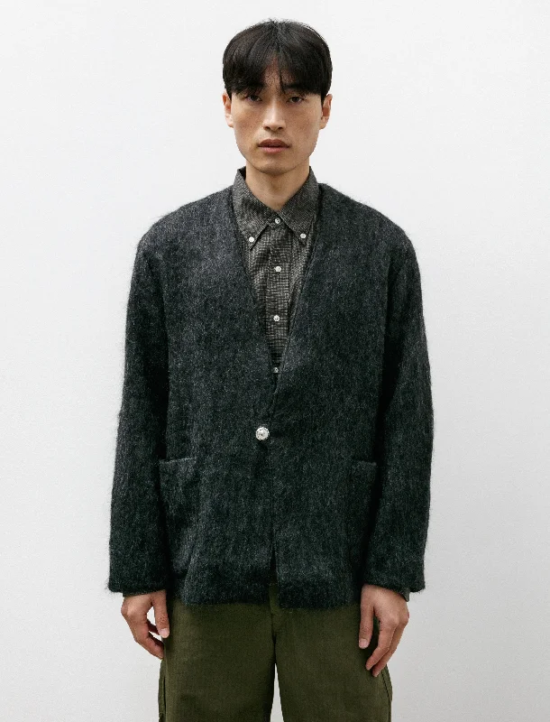 Mohair Cardigan Charcoal Grey