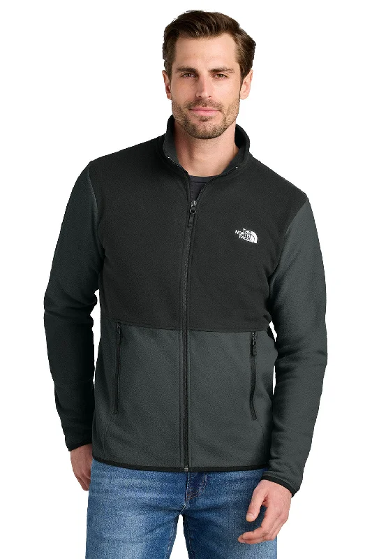 The North Face Mens Glacier Fleece Full Zip Jacket - Asphalt Grey/Black - New