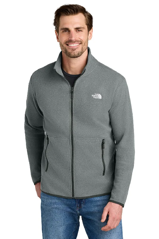 The North Face Mens Glacier Fleece Full Zip Jacket - Heather Medium Grey - New