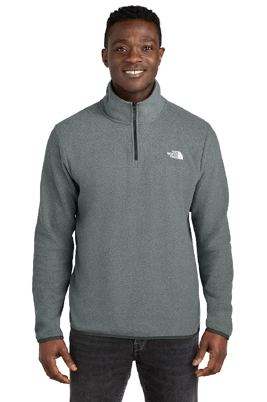 The North Face Mens Glacier Fleece 1/4 Zip Jacket - Heather Medium Grey - New