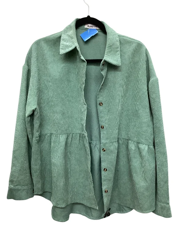 Jacket Shirt By Clothes Mentor In Green, Size: M