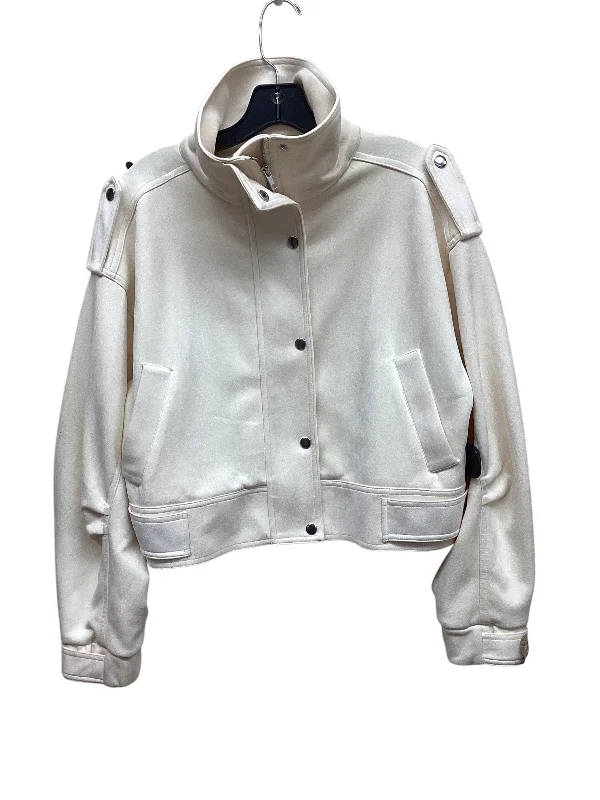 Jacket Moto By Forever 21 In Tan, Size: M