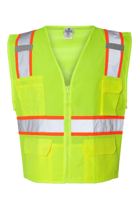 Kishigo Mens Ultra Cool Solid Front Vest w/ Mesh Back - Lime Green