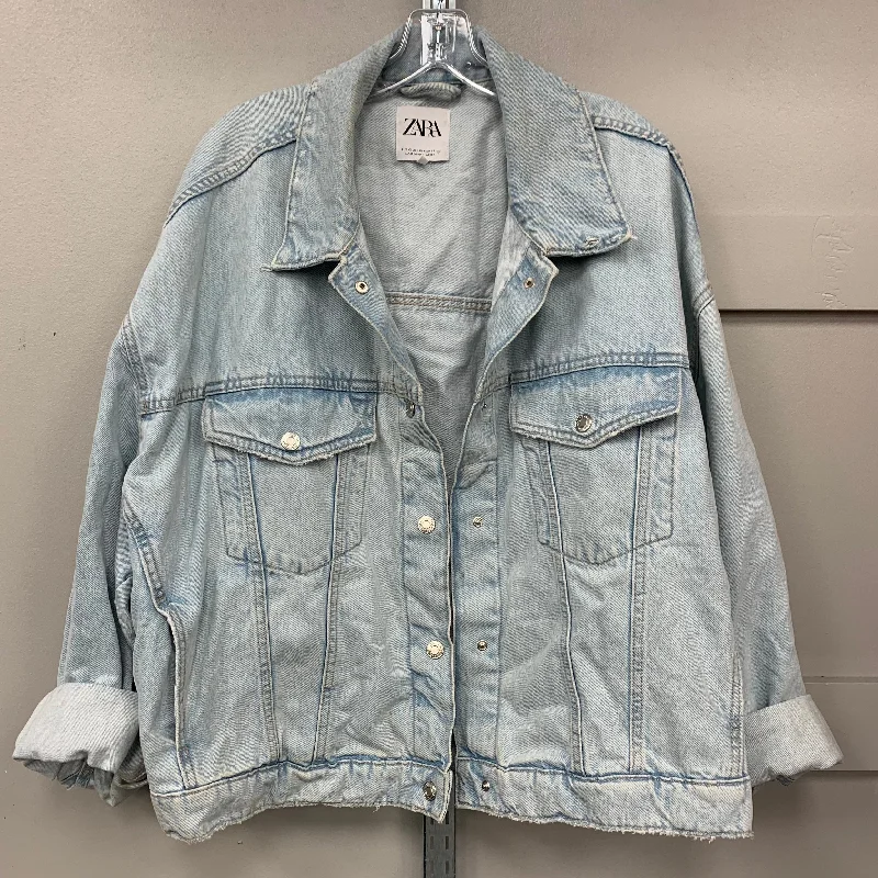 Jacket Denim By Zara In Blue Denim, Size: Xl