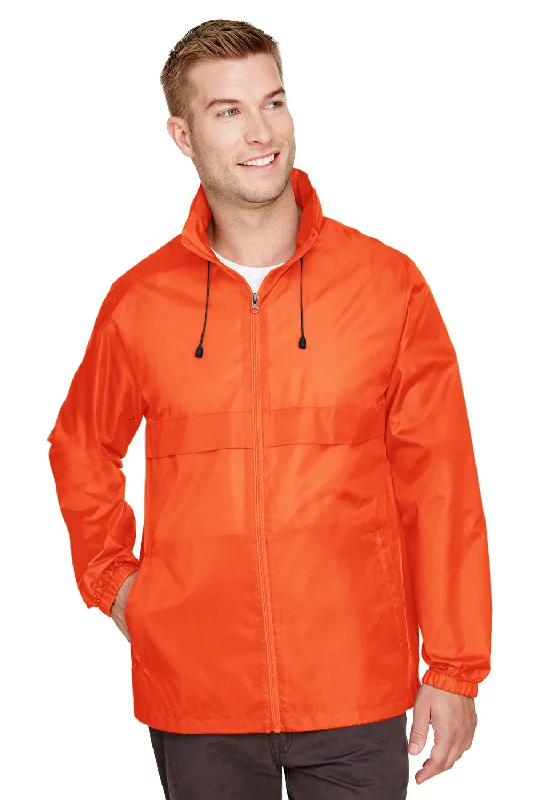 Team 365 Mens Zone Protect Water Resistant Full Zip Hooded Jacket - Orange