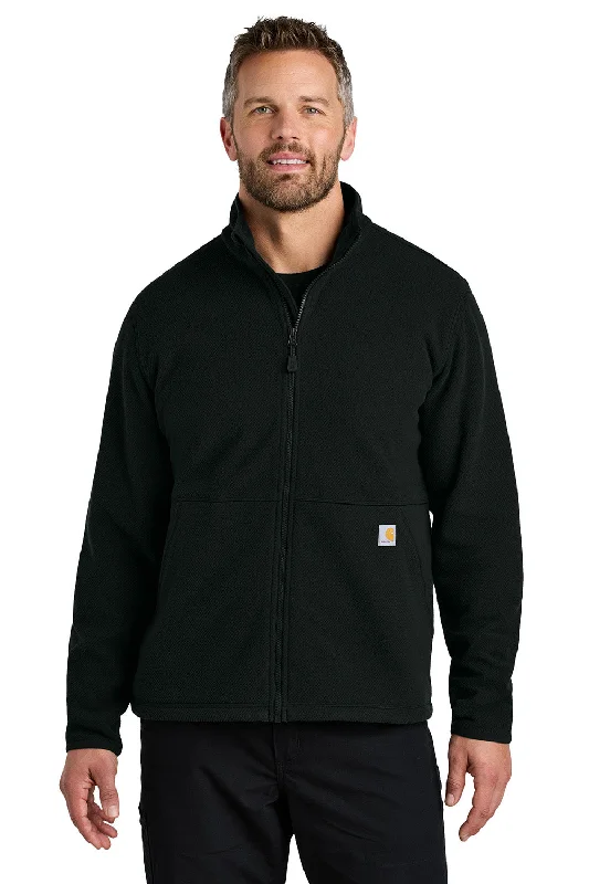 Carhartt Mens Textured Fleece Full Zip Jacket - Black - New