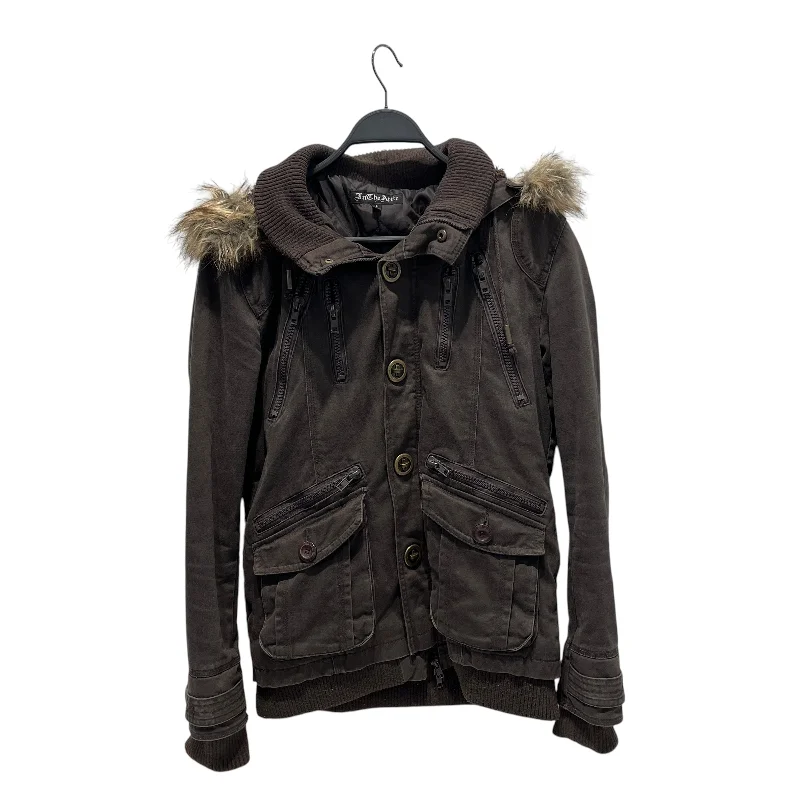 In The Attict/Jacket/L/Cotton/BRW/turn latch buttons fur trim